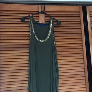 Tank top olive green with gold